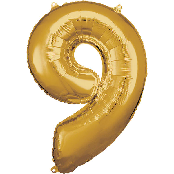 Large Number 9 Gold